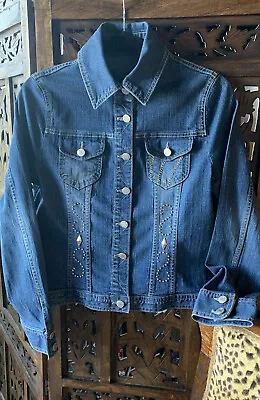 Lady Denim Jacket.BJ Brand.Size M.Bust 92 Cm.Riveted Studs Embellishments.As New • $28