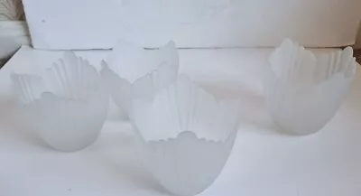 £19.99 • Buy Vintage Glass Lamp Shades  Tulip Frosted  X 4