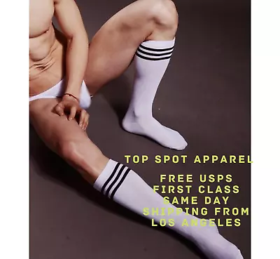 Men's | 80's | Old School | Classic Striped | High Knee | Athletic Tube Socks | • $3.98