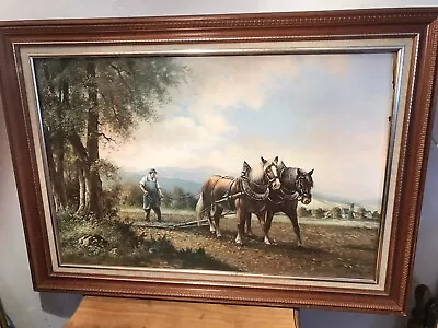 £15 • Buy Large Print/Painting Framed C Pila Horse Plough
