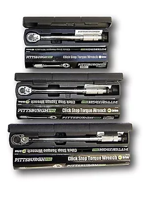 Set Of 3  Pro Reversible Click Type Torque Wrench Sizes 1/4  3/8  1/2  • $59.85