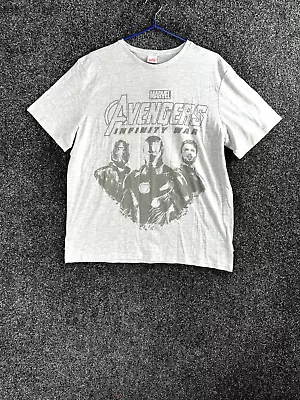 Marvel Avengers Men T Shirt Size XL White Regular Fit Crew Neck Short Sleeve • £8.99