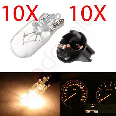 10x White T10 Halogen Bulb Instrument Dash Panel Gauge Light W/sockets For Chevy • $9.19