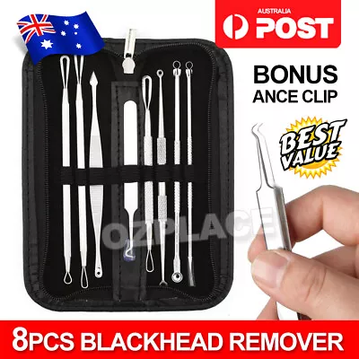 $7.45 • Buy 8Pcs Blackhead Remover Whitehead Pimple Spot Comedone Extractor Popper Tool Kit