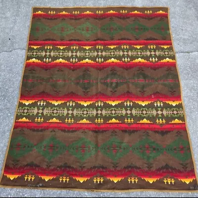 Vtg 1920s Pendleton Cayuse Wool Blanket Aztec Tribal Native American Pattern 5×6 • $499.99