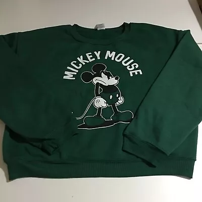Disney Mickey Mouse Womens 2XL Green Sweatshirt Pullover • $13.95