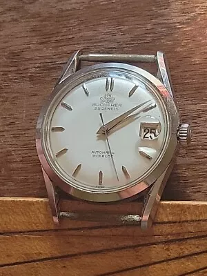 1960s Vintage BUCHERER 25j Stainless Ref. 30.54A W/Eta 2452 Automatic Wristwatch • $225