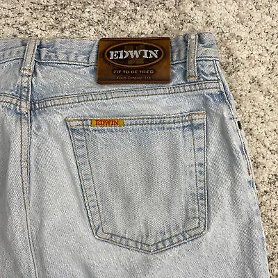 VTG Edwin Jeans Mens 35x28 Japan Made Regular Tapered Light Destroyed Distressed • $39.11