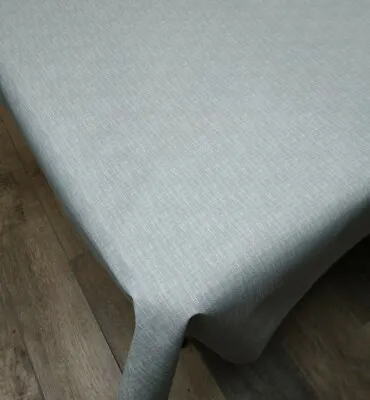 Pebble Grey Linen Look PVC Vinyl Wipe Clean Oilcloth Tablecloth • £39.95