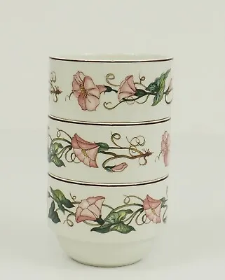 Villeroy Boch PALERMO Pink Morning Glory 3 Rice Bowls 3 1/4” #0135 Pristine! /c • $36