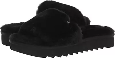 KOOLABURRA By UGG Fuzz-Ah Women's Sz 9 Black Sandal Slipper • $39.84