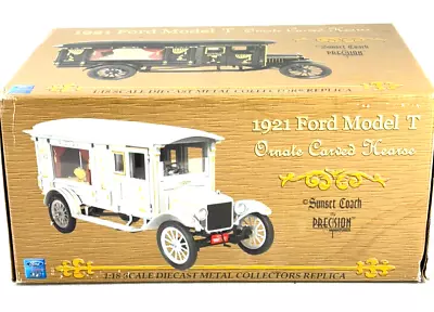 Precision Sunset Coach 1921 Ford Model T Ornate Carved Hearse 1:18 Gray • $81