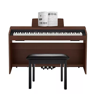 Casio PX870 Privia 88 Key Digital Home Piano Brown With Piano Bench And Book • $1249