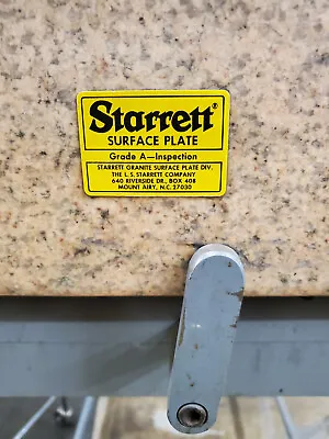 Starrett Granite Surface Plate 36” X 24” X 6”  Steel Stand Air Ajust Cushion • $3300