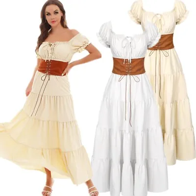 Women's Renaissance Costume Halloween Medieval Princess Chemise Dress Role Play • $8.27