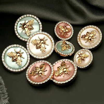 6pcs Bee Metal Flower Buttons For Women Dress Coat Suit Cardigan Sewing Butto GF • £5.03