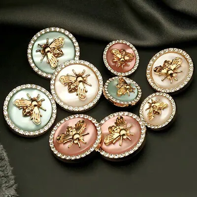 6pcs Bee Metal Flower Buttons For Women Dress Coat Suit Cardigan Sewing ButtonFT • £5.42