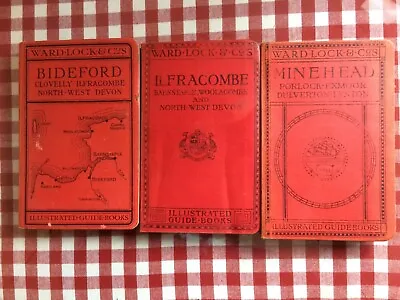 3 X  Vintage Ward Lock  Illustrated Guides. Bideford Ilfracombe & Minehead. • £20