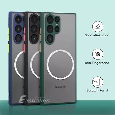 Magnetic Case For Samsung S23 S22 Ultra S21 S20 FE Plus + Shockproof Matte Cover • $8.99