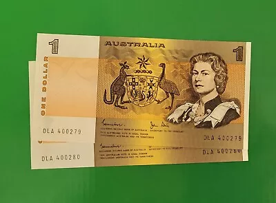 1982 Australia $1 One Dollar Banknotes - Johnston Stone - Consecutive - See Desc • $3.95