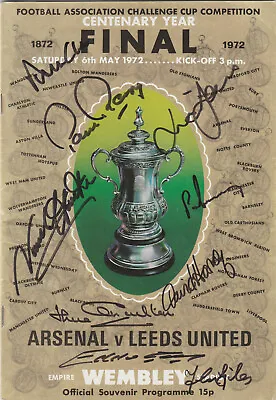 Proof Multi Hand Signed Fa Cup 1972 Programme Leeds United Coa Utd Charlton + • £119.99