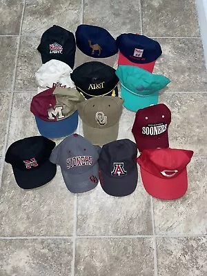 Lot Of 13 Vintage Snapback Hat Strap Cincinnati Reds MLB Oklahoma Sooners At&t • $21.99