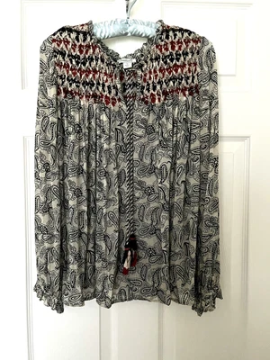 £12.13 • Buy Sundance Adeliah Paisley Smocked Peasant Top, S