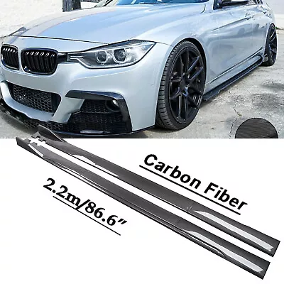 For F30 E92 E90 E36 E30 Jetta 86.6  Carbon Style Side Skirts Rocker Panel Lip • $79.99