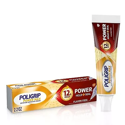 Super Poligrip Power Max Power Hold Plus Seal Denture Adhesive Cream Denture... • $7.45