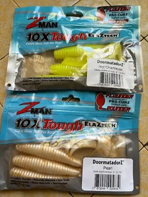 Z-Man DoormatadorZ 6 Inch Scented Curly Tail Grubs 3pk Flounder Fluke Soft Bait • $14.99