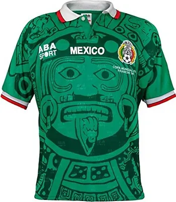 ABA Sport Mexico Jersey Authentic 1998 World Cup Soccer Polyester. L Size • $99