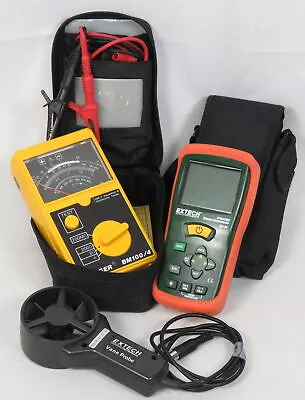 Lot Extech Vane Probe CRM/CMM AVO Megger BM100/4 W/Soft Cases England Working • $150