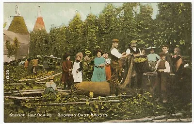Kent; Kentish Hop Picking Showing Oast Houses Repro PPC  Unposted • £4