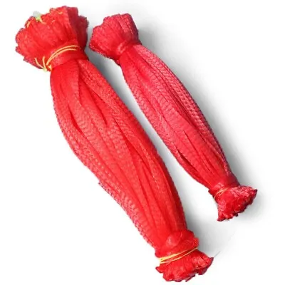 400 Red Net Plastic Mesh Bags Vegetables Logs Kindling Wood Onions (on Offer) • £25.50