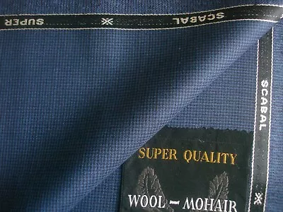 Scabal WOOL & MOHAIR SUITING FABRIC IN “Dogtooth” MADE IN ENGLAND – 3.4 M. • $295