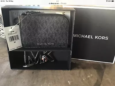 NWT Michael Kors Mens Zip Wallet And Carabiner Key Ring In Gift Box RRP $148 • £39.99