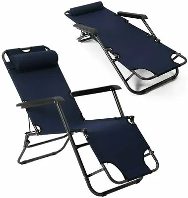 Gravity Chair 2 Set Of Outdoor Recliner Garden Folding Chairs Sun Lounger Beach. • £49.99