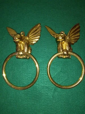 $35 • Buy Gargoyle Bar Towel Ring Or Door Knockers. Solid Brass 2 Pieces