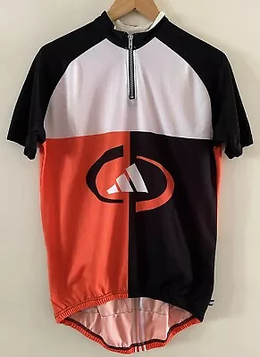 Vintage Adidas Men's Cycling Jersey Size S Orange Black Y2K • $29
