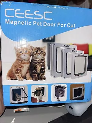 CEESC Cat Doors - Medium. Magnetic Pet Door With Rotary 4 Way Lock For Cats • $9.99