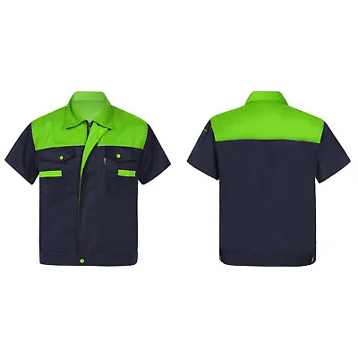 US Men‘s Work Shirts Mechanic Technician Uniform Small Size Short Sleeve Jacket • $17.59