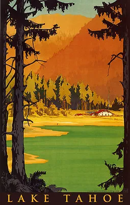 $18.95 • Buy Lake Tahoe Sierra Nevada California Tourism Travel Vintage Poster Repro FREE S/H