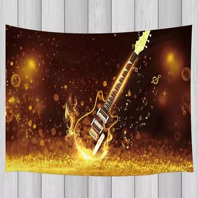 Music Note Guitar Rock Party Tapestry Wall Hanging Art Fabric Posters 60x40in • $29.78