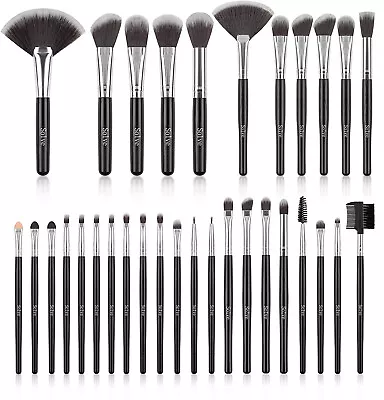 Professional Makeup Brush Set 32-Piece Brushes Wooden Handle Cosmetic Eyeshadow • $18.93