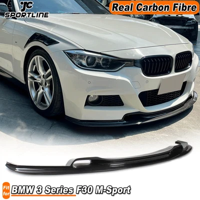 For BMW 3 Series F30 318i 320i MTech Bumper 12-18 Carbon Fiber Front Lip Spoiler • $622.81