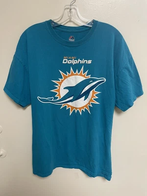 $12.99 • Buy Vintage Retro Men's Miami Dolphins T-Shirt Aqua Majestic Sz XL