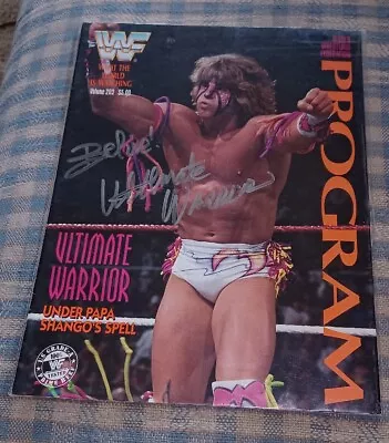 1992 WWF Program ULTIMATE WARRIOR Signed AUTOGRAPHED #203 WRESTLING WWE Vtg • $499.99