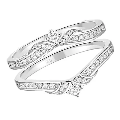 Vintage Infinity Ring Wrap Guard Wedding Ring Bands For Women Sterling Silver  • $32.99