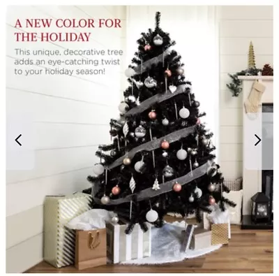 6.5 Ft Pre-Lit Madison Pine Black Artificial Christmas Tree • $69.99