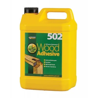 £21.85 • Buy Everbuild 502 Pva Weatherproof Waterproof Wood Adhesive Glue 5 Litre